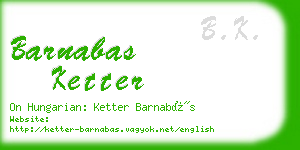 barnabas ketter business card